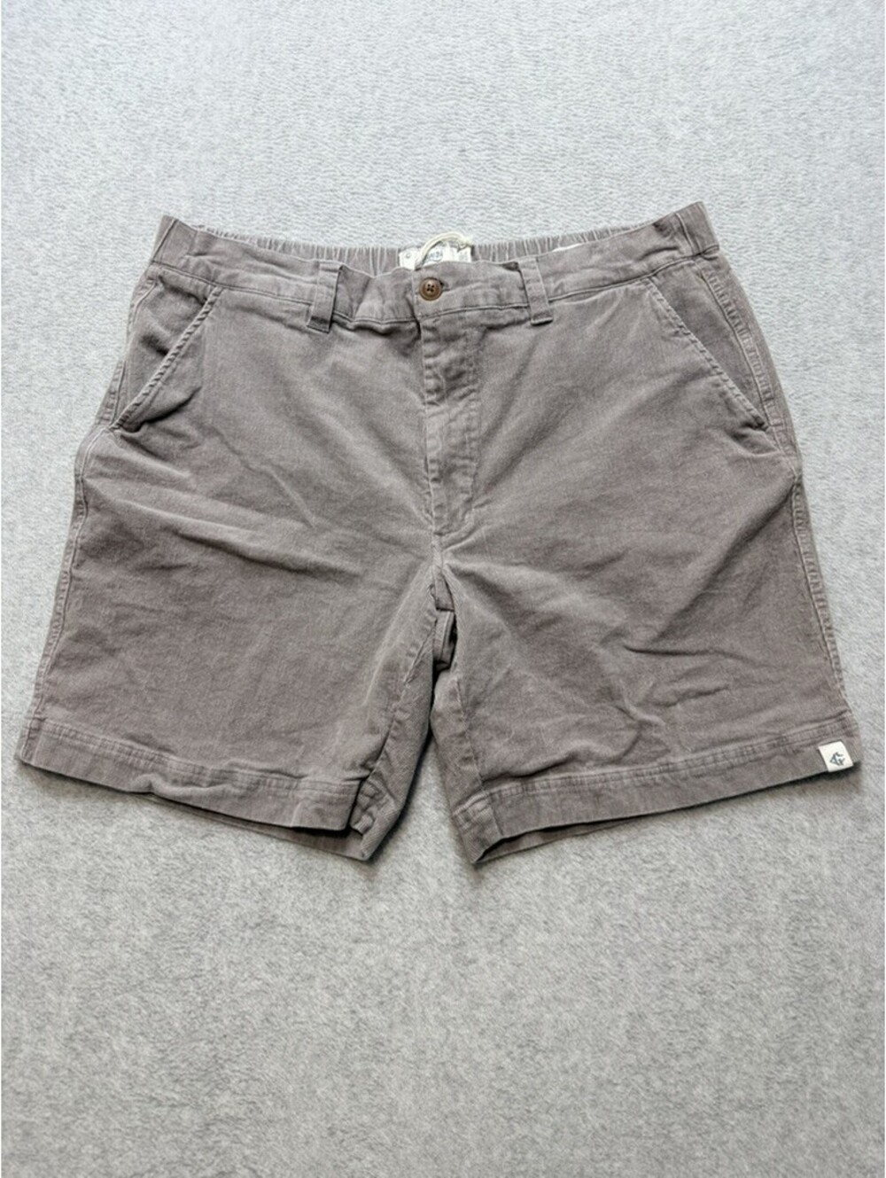 Grayers Mens Corduroy Shorts XXL Taupe Relaxed Fit Elastic Waist Drawstring